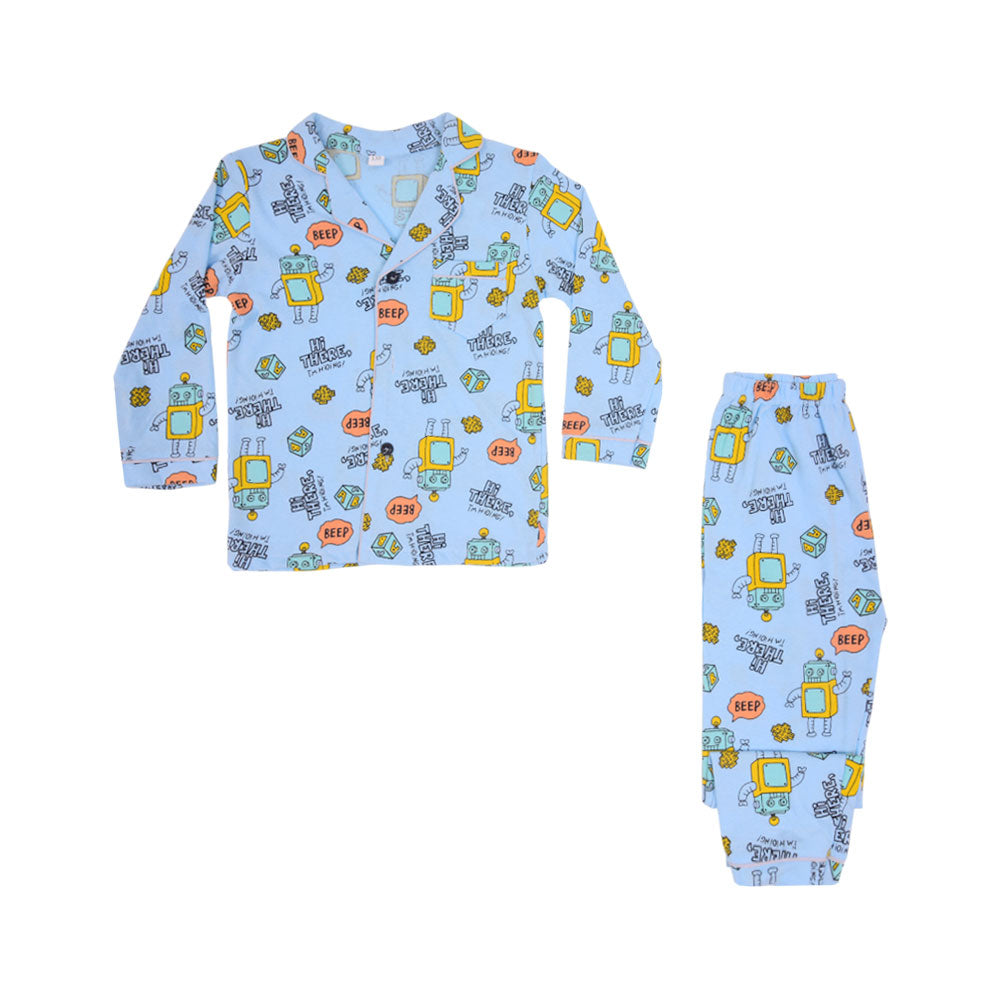 BOYS L/S 2PC SLEEPING SUIT F/O MZW-24 3-4 YEAR NO15 Default Title - MamasJan KidsWear