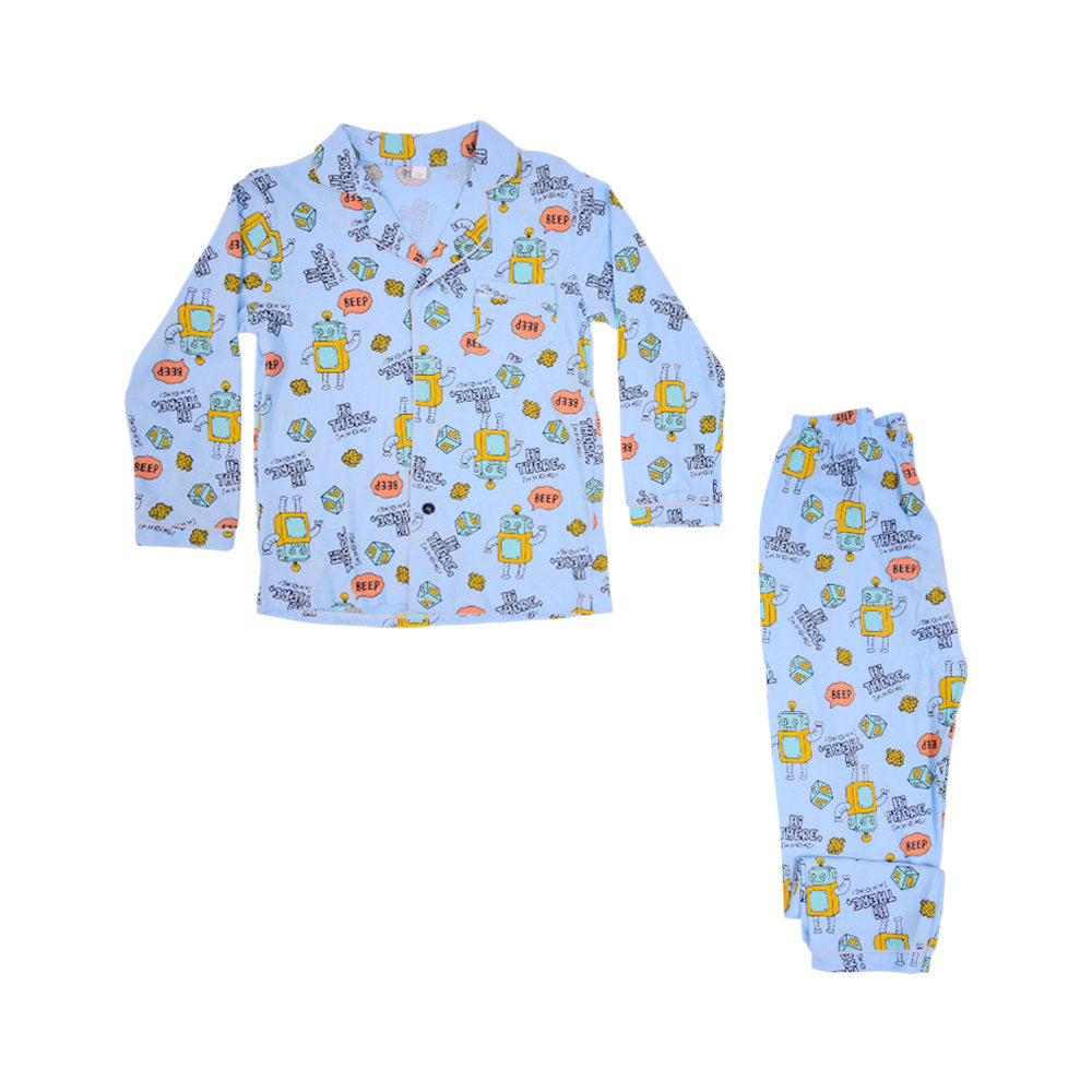 BOYS L/S 2PC SLEEPING SUIT F/O MZW-24 8-9 YEAR NO15 Default Title - MamasJan KidsWear
