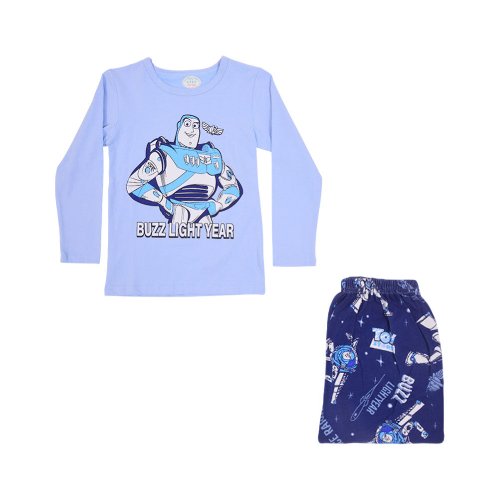 BOYS L/S 2PC SLEEPING SUIT CHR MZW-24 3-4 YEAR N-19 Default Title - MamasJan KidsWear