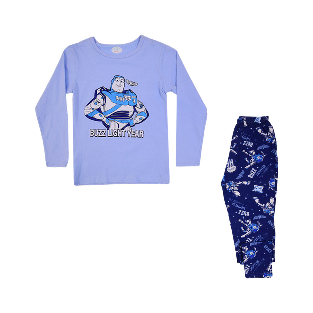 BOYS L/S 2PC SLEEPING SUIT CHR MZW-24 8-9 YEAR N-19 Default Title - MamasJan KidsWear