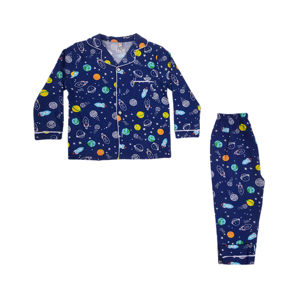 BOYS L/S 2PC SLEEPING SUIT F/O MZW-24 7-8 YEAR NO27 Default Title - MamasJan KidsWear