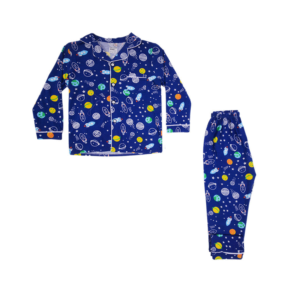 BOYS L/S 2PC SLEEPING SUIT F/O MZW-24 8-9 YEAR NO27 Default Title - MamasJan KidsWear