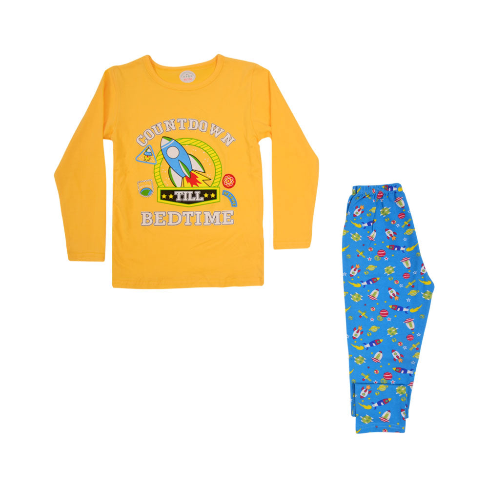 BOYS L/S 2PC SLEEPING SUIT CHR MZW-24 5-6 YEAR N-22 Default Title - MamasJan KidsWear
