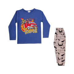 BOYS L/S 2PC SLEEPING SUIT CHR MZW-24 4-5 YEAR N-24 Default Title - MamasJan KidsWear