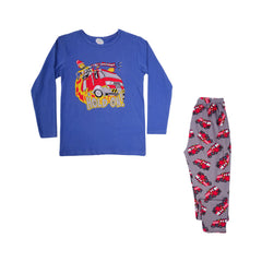 BOYS L/S 2PC SLEEPING SUIT CHR MZW-24 8-9 YEAR N-24 Default Title - MamasJan KidsWear