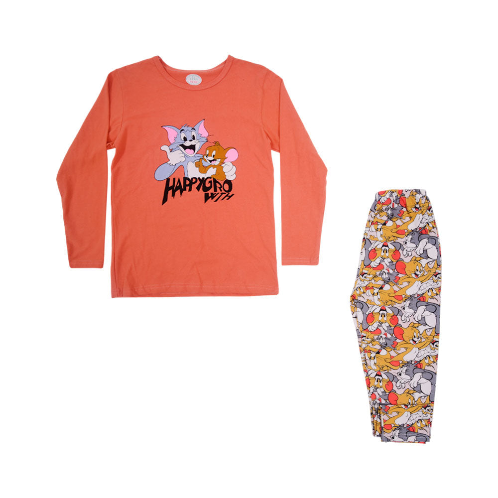 BOYS L/S 2PC SLEEPING SUIT CHR MZW-24 8-9 YEAR N-26 Default Title - MamasJan KidsWear