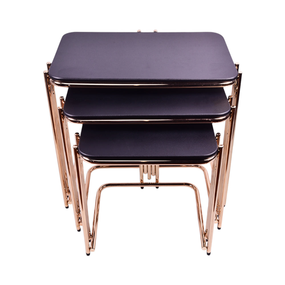 TABLE DELUXE GOLDEN BLACK 3 PCS SET Default Title - MamasJan Household