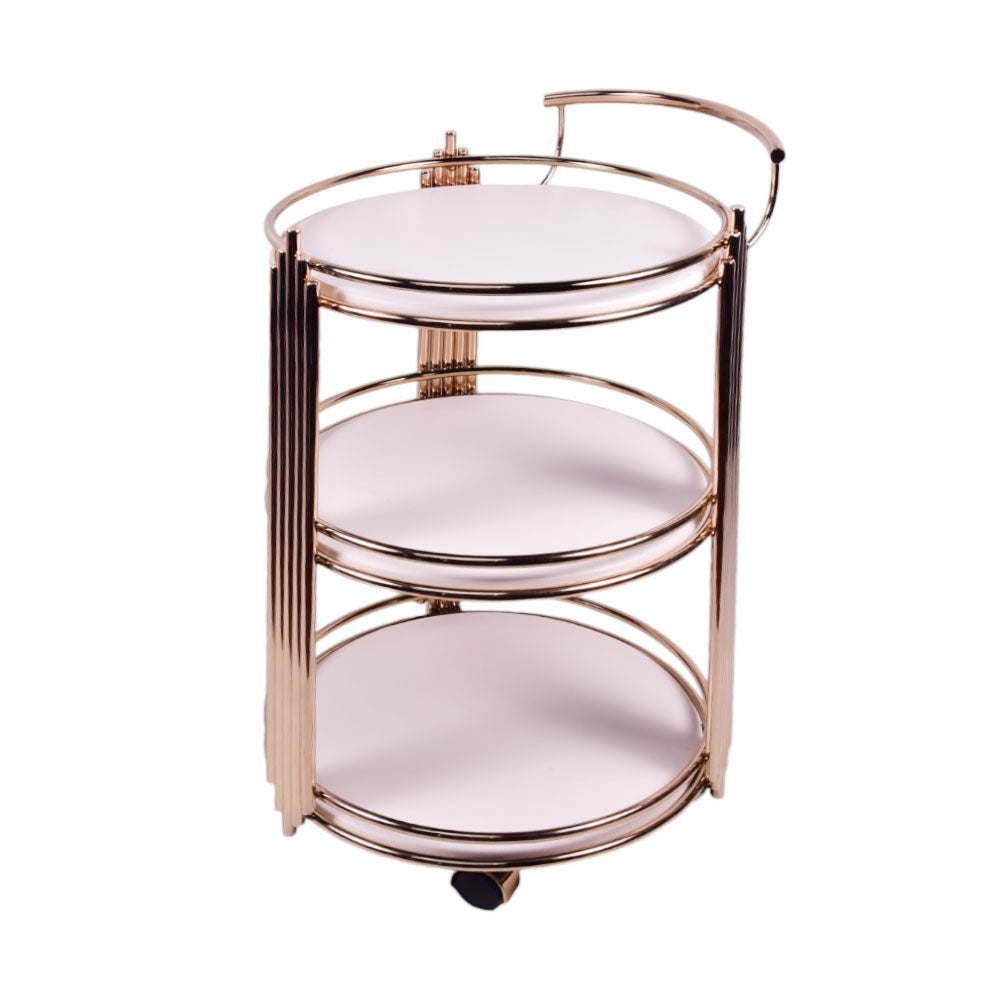 TEA TROLLEY THREE SHELF DELUXE WHITE Default Title - MamasJan Household