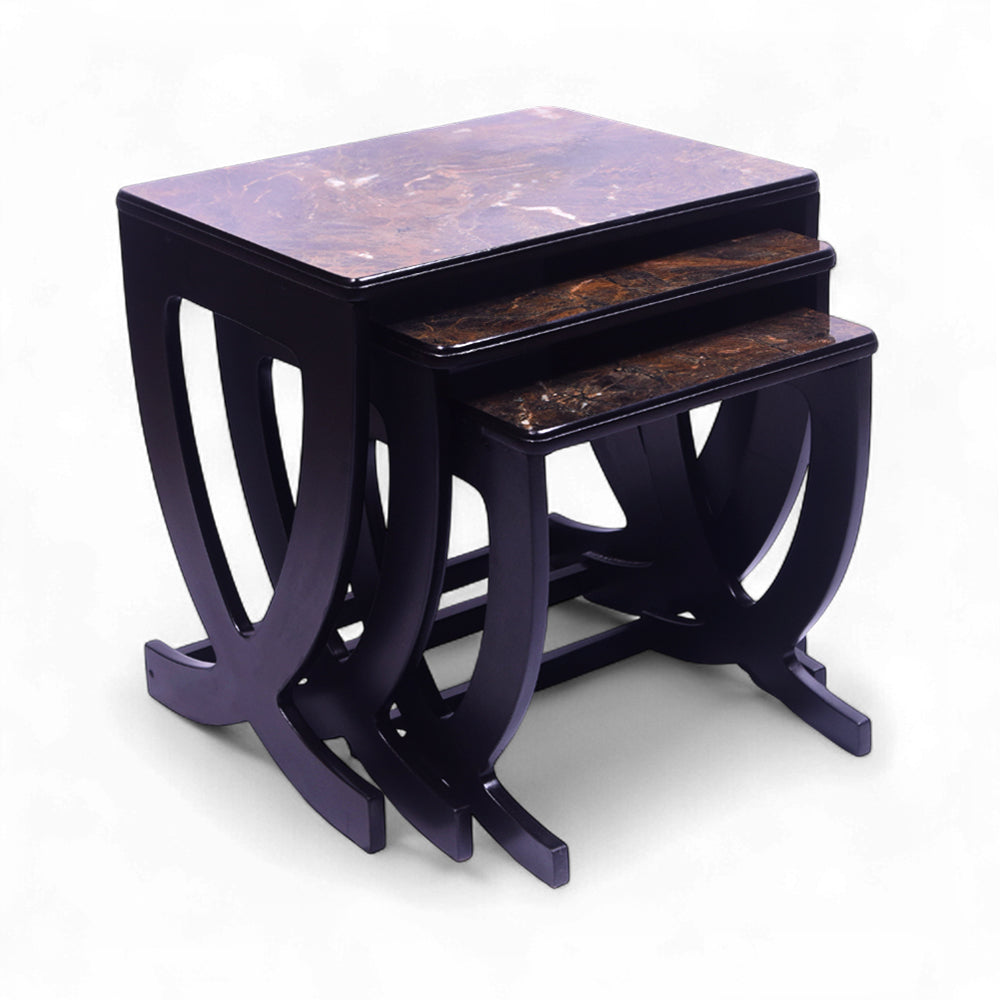 TABLE SQUARE MARBLE D/BROWN Default Title - MamasJan Household