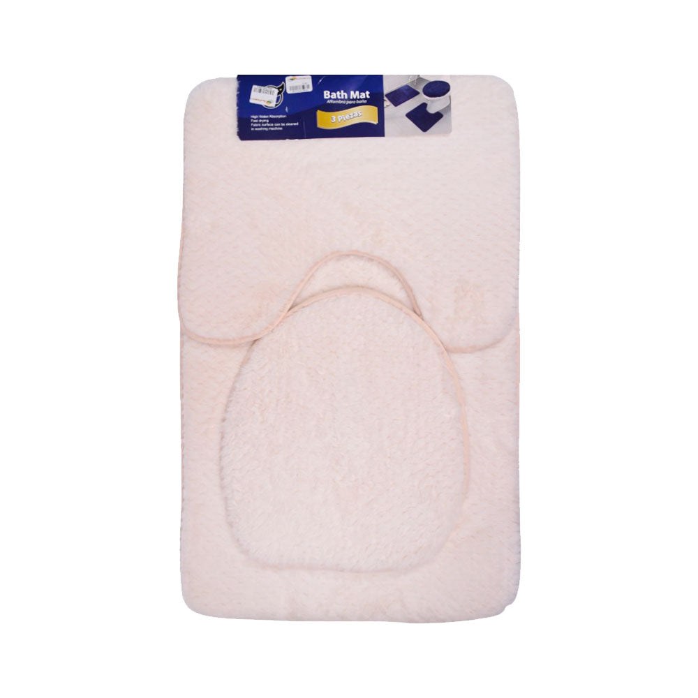 BATH MAT 3PC SET IR OFF-WHITE 1030-4 Default Title - MamasJan Household