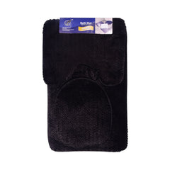 BATH MAT 3PC SET IR BLACK 1030-4 Default Title - MamasJan Household