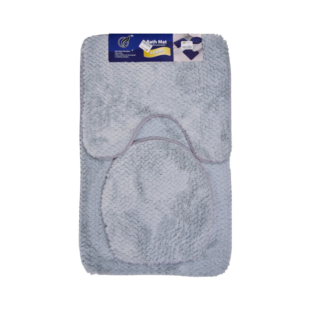 BATH MAT 3PC SET IR GREY 1030-4 Default Title - MamasJan Household