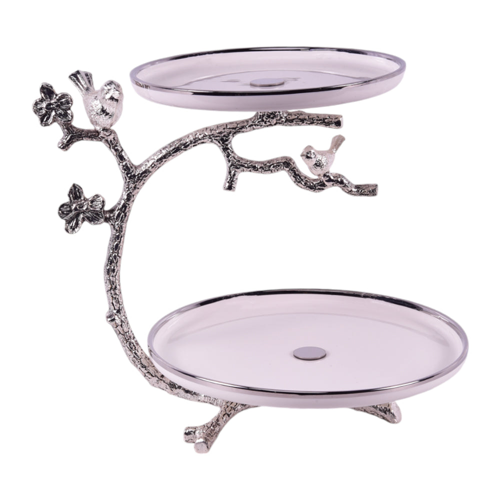 DISH CAKE 2 TIER ORCHID WB-1075 Default Title - MamasJan Décor