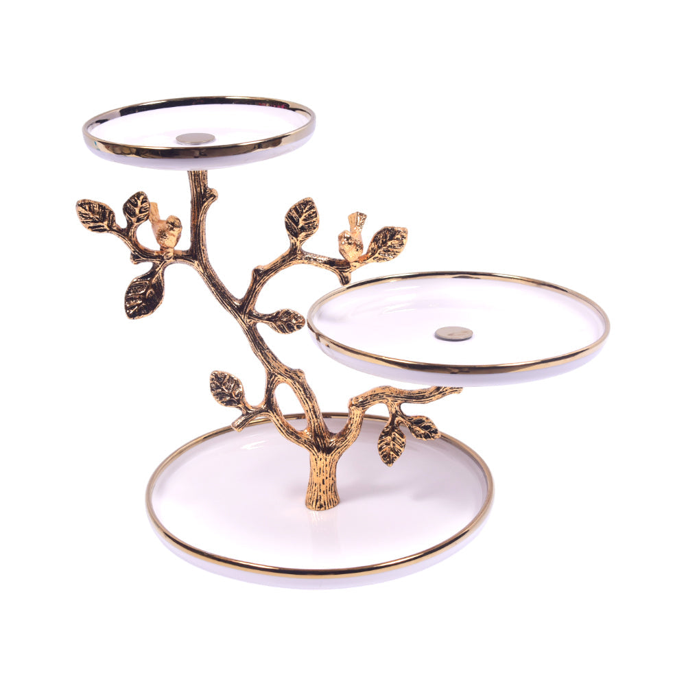 DISH CAKE 3 TIER ORCHID WB-1078 Default Title - MamasJan Décor