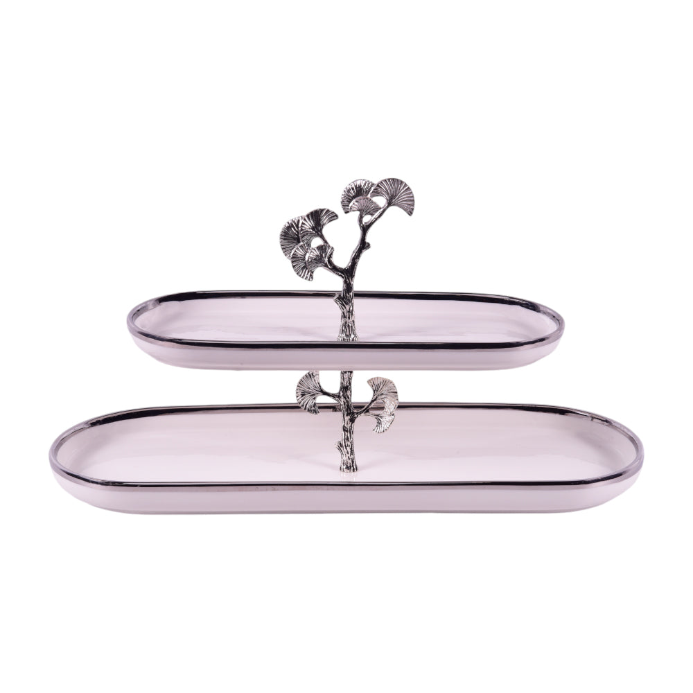 DISH 2 TIER ORCHID WB-1232 Default Title - MamasJan Décor