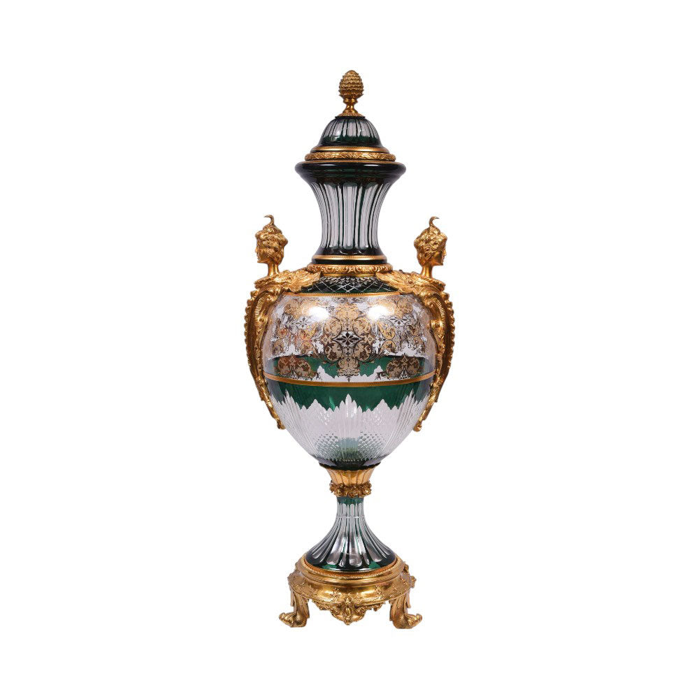 BOWL CANDY CRYSTAL BRASS H-J83-2068 JSB03-A34 Default Title - MamasJan Decoration
