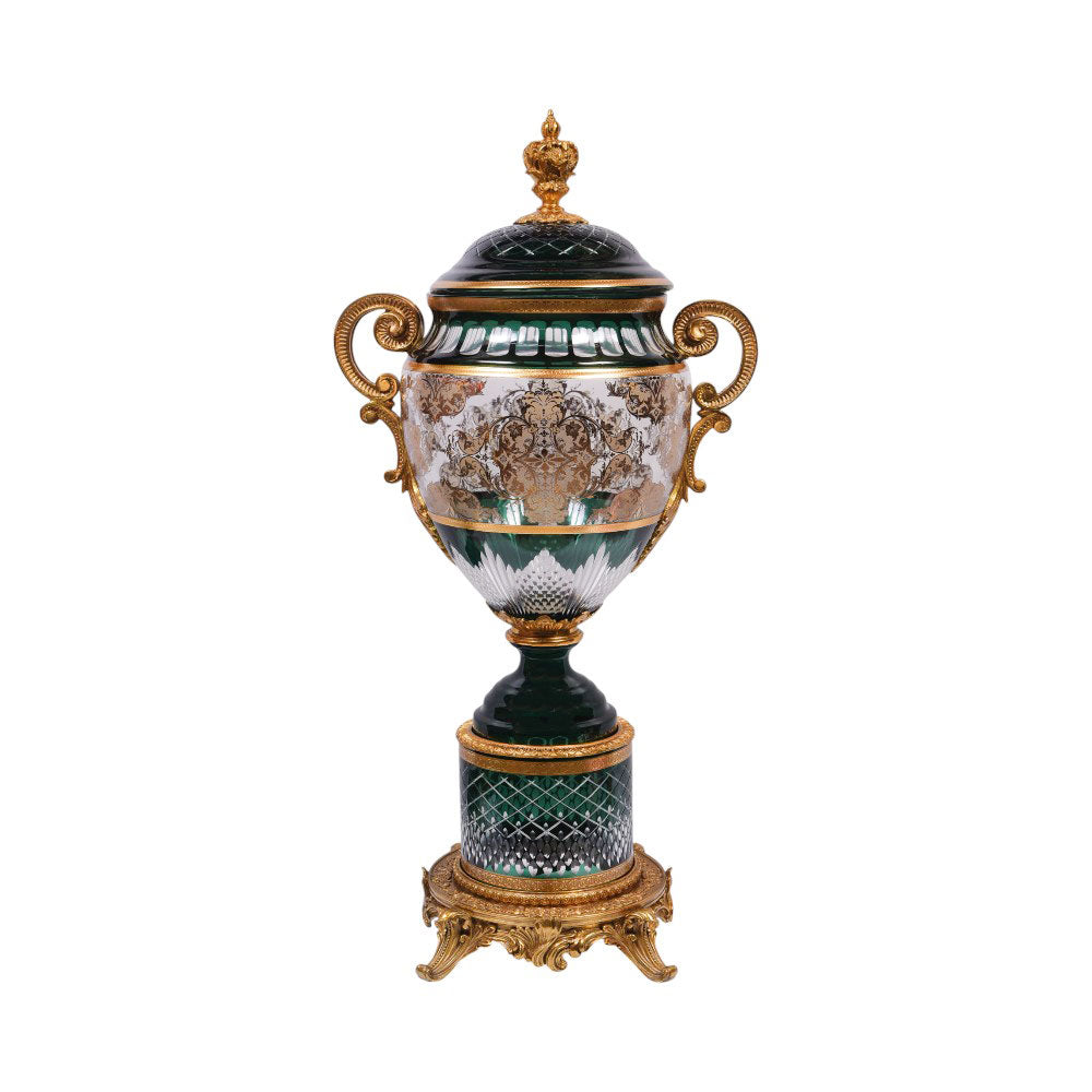 BOWL CANDY CRYSTAL BRASS H-J70-2064 JSB03-A34 Default Title - MamasJan Decoration