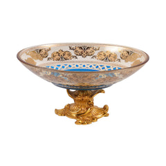 BOWL CRYSTAL BRASS E9-B3015-1 JSC25-836 Default Title - MamasJan Decoration