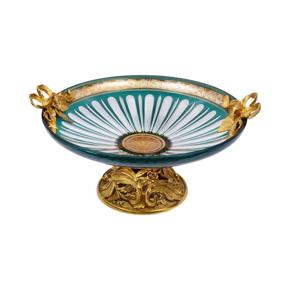 DISH CRYSTAL BRASS E8-P5023-2 JSC11-D25-6 Default Title - MamasJan Decoration