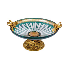DISH CRYSTAL BRASS E8-P5023-2 JSC11-D25-6 Default Title - MamasJan Decoration