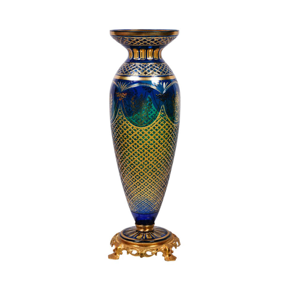 VASE CRYSTAL BRASS E8-V1150-1 JSC20-C201-1 Default Title - MamasJan Decoration