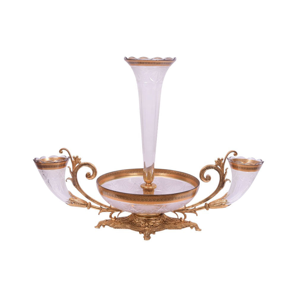 BOWL CRYSTAL BRASS H-B09-3009A JSC04-20 Default Title - MamasJan Decoration