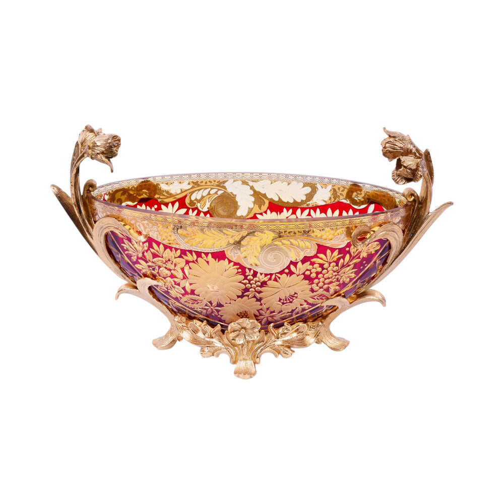 BOWL CRYSTAL BRASS IR M3-119201 EAC-144A1-C59 Default Title - MamasJan Decoration