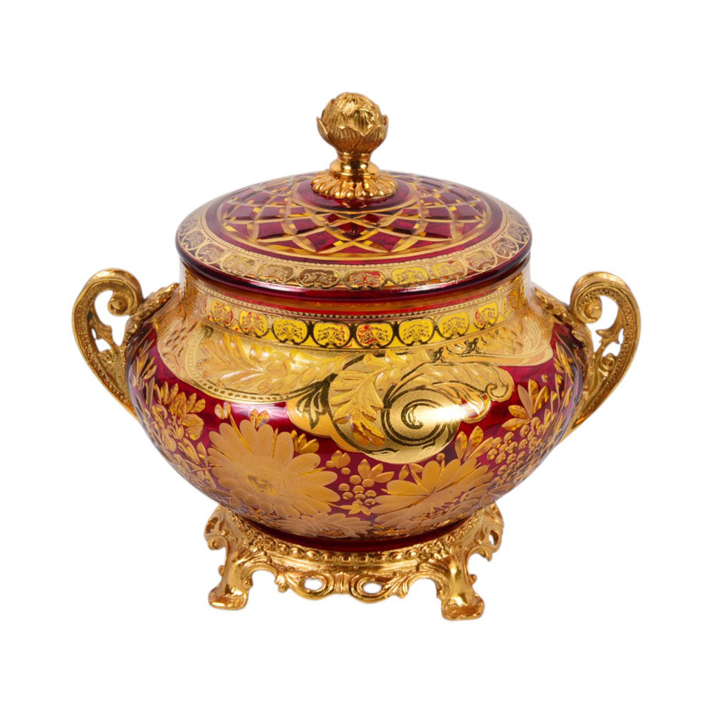 BOWL CANDY CRYSTAL BRASS IR H-50027-1 EAC-144A1-C59 Default Title - MamasJan Decoration