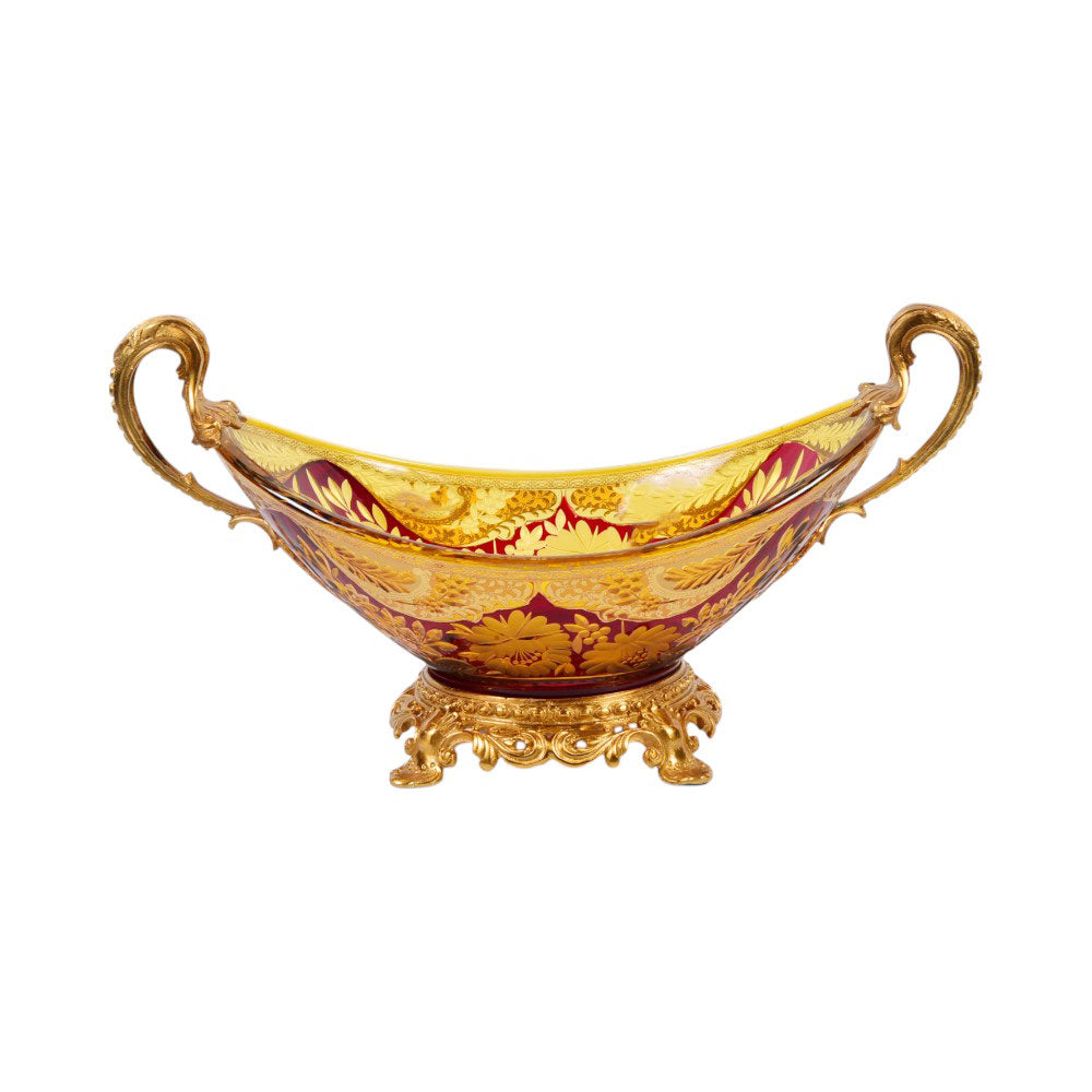 BOWL CRYSTAL BRASS IR H-B19-3017 EAC-144A1-C59 Default Title - MamasJan Decoration