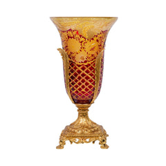 VASE CRYSTAL BRASS IR H-V26-1023 EAC-144A1-C59 Default Title - MamasJan Decoration