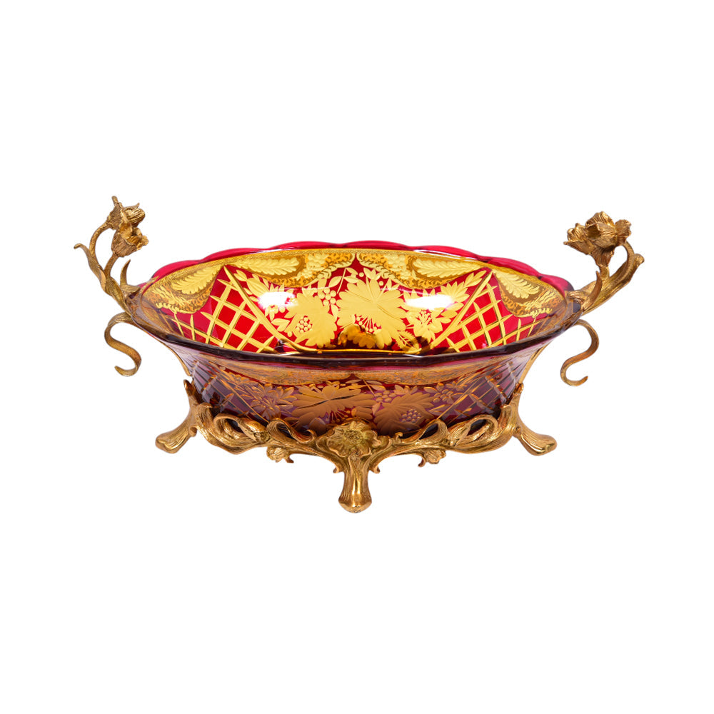 DISH CRYSTAL BRASS IR M3-119301 EAC-144A1-C59 Default Title - MamasJan Decoration