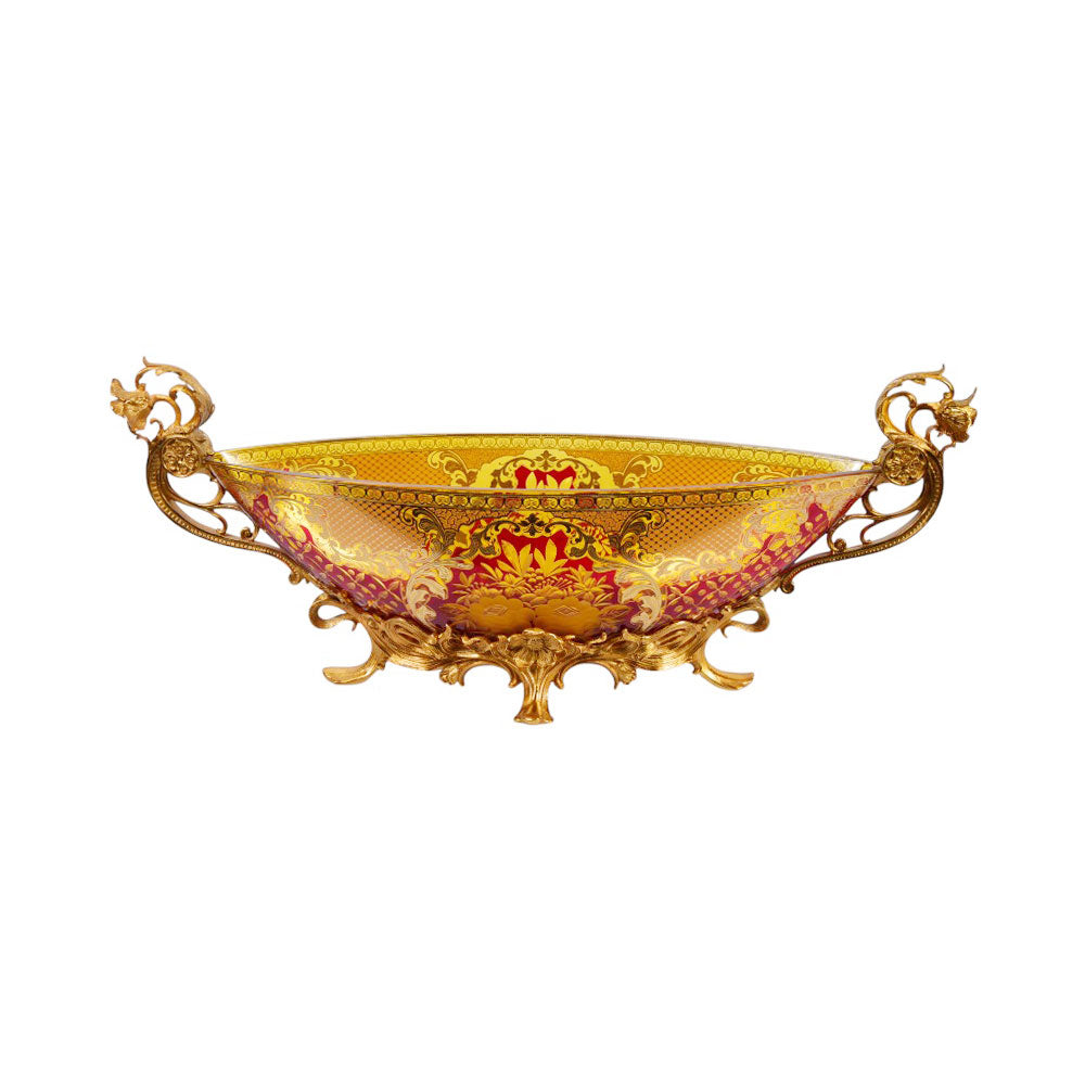 BOWL CRYSTAL BRASS IR EB3057-1 EA143-A1-C59 Default Title - MamasJan Decoration