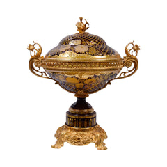 BOWL CANDY CRYSTAL BRASS IR EJ23002-4 EAC-144A1-C38 Default Title - MamasJan Decoration