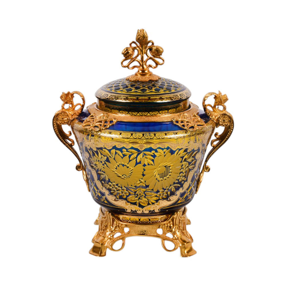 BOWL CANDY CRYSTAL BRASS IR H7-50048 EAC-144A1-C58 Default Title - MamasJan Decoration