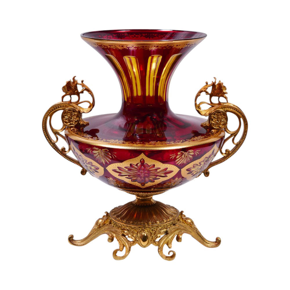 VASE CRYSTAL BRASS IR EV1077-2 EAC-151B1-C59 Default Title - MamasJan Decoration