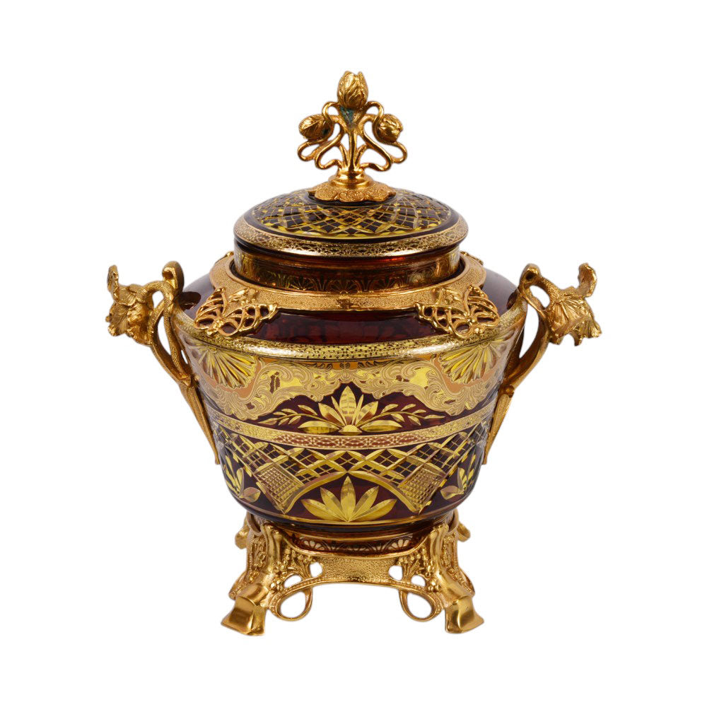 BOWL CRYSTAL BRASS IR EJ2042-1 EAC-148B1-C38 Default Title - MamasJan Decoration