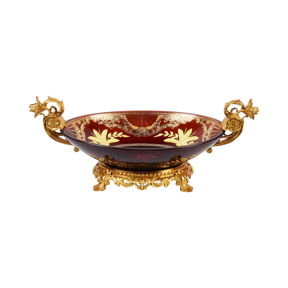 BOWL CRYSTAL BRASS IR EB3015-1 EAC-148B1-C38 Default Title - MamasJan Decoration