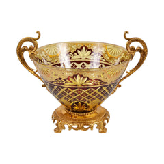 BOWL CRYSTAL BRASS IR H-B30-3027 EAC-148B1-C38 Default Title - MamasJan Decoration