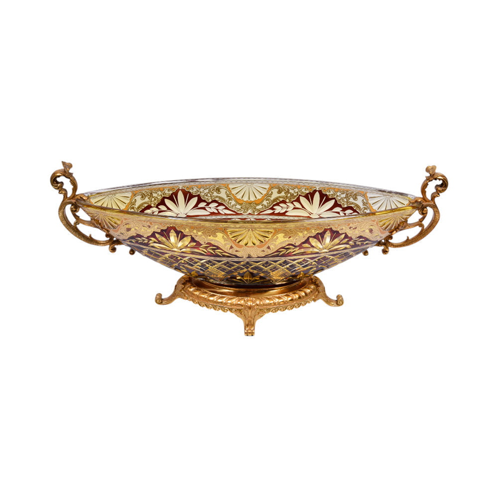 BOWL CRYSTAL BRASS IR H-B44-3037 EAC-148B1-C38 Default Title - MamasJan Decoration