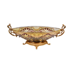BOWL CRYSTAL BRASS IR H-B44-3037 EAC-148B1-C38 Default Title - MamasJan Decoration