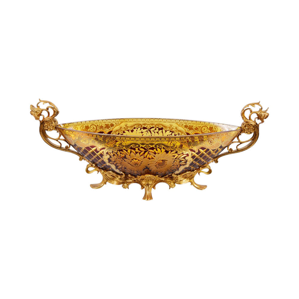 BOWL CRYSTAL BRASS IR EB3057-1 EAC-146A1-C38 Default Title - MamasJan Decoration