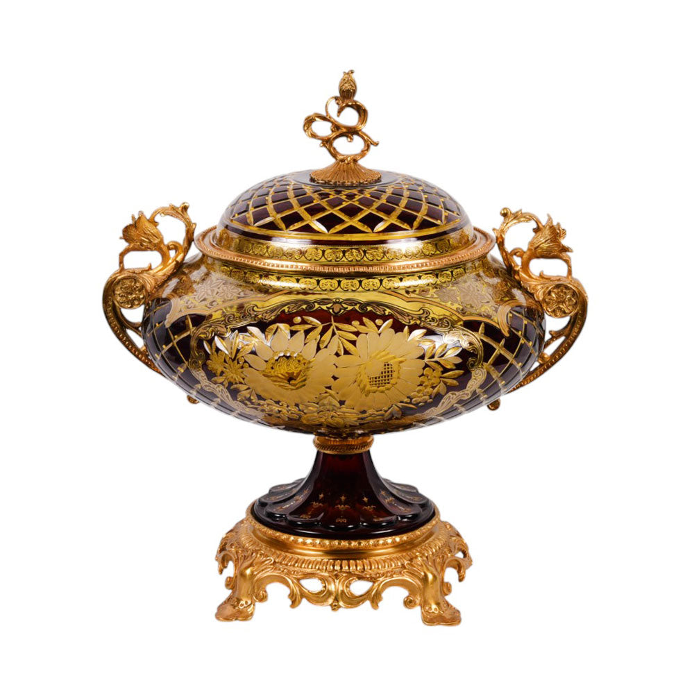BOWL CANDY CRYSTAL BRASS IR EJ2041-1 EAC-146A1-C38 Default Title - MamasJan Decoration