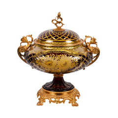 BOWL CANDY CRYSTAL BRASS IR EJ2041-1 EAC-146A1-C38 Default Title - MamasJan Decoration