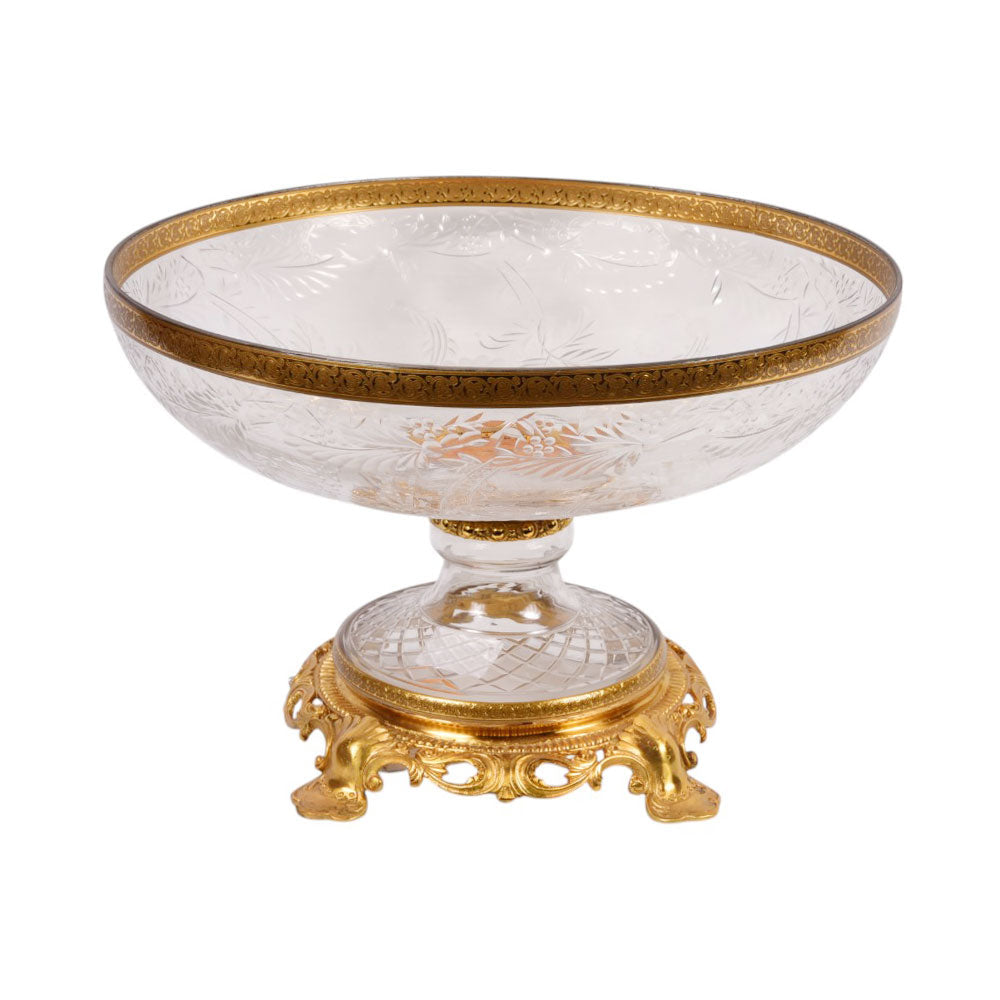 BOWL CRYSTAL BRASS IR E8-B3010-2 JSA03-20 Default Title - MamasJan Decoration