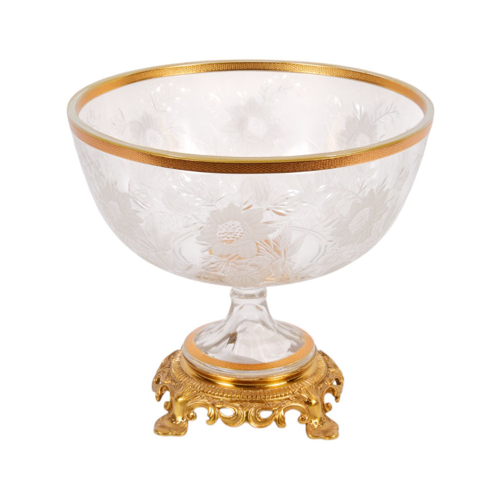 BOWL CRYSTAL BRASS IR E8-B3032-1 JSA01-20 Default Title - MamasJan Decoration