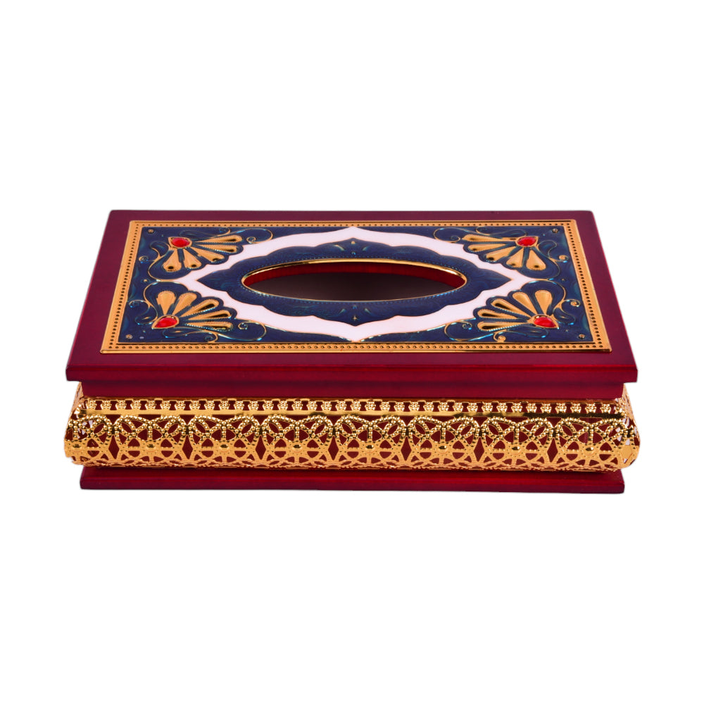 TISSUE BOX WOODEN A-1003 Default Title - MamasJan Décor