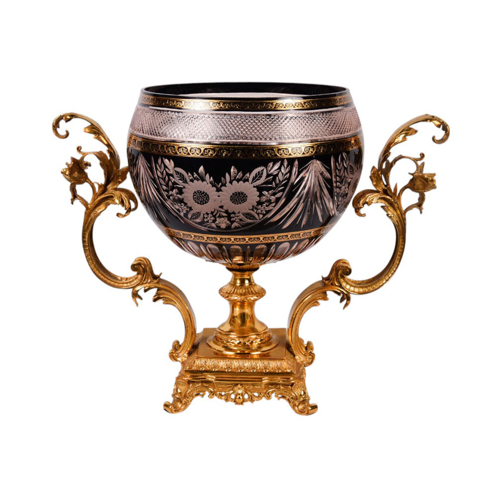 BOWL CANDY CRYSTAL BRASS IR EJ22011-3 EA238-A1-C71 Default Title - MamasJan Decoration