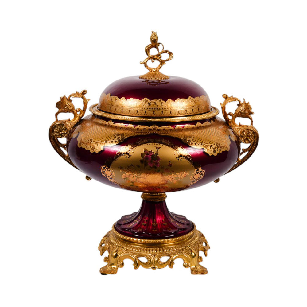 BOWL CANDY CRYSTAL BRASS IR EJ2041-1 PA133-1-C72 Default Title - MamasJan Decoration