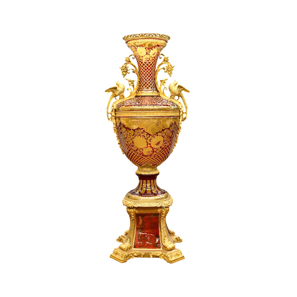 VASE CRYSTAL BRASS IR EV21032-4 EAC-144A1-C59 Default Title - MamasJan Décor