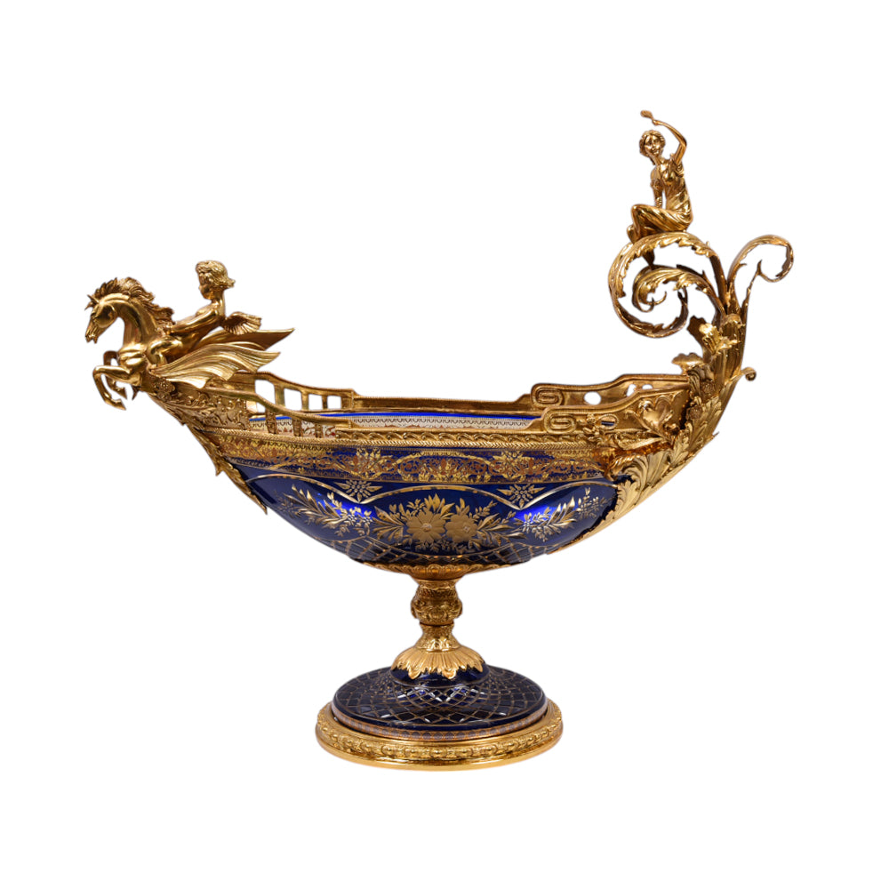 BOWL CRYSTAL BRASS IR H-B50-3036 EAN102-133-C20 Default Title - MamasJan Decoration